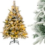 Sapin de nol lumineux avec effect floqu, base en fer, arbre artificiel illumin structure automatique, ...