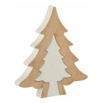 Sapin de noël à poser 'puzzle' 30cm blanc & naturel Sapin de noël à poser 'puzzle' 30cm blanc & naturel