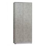 Sarmog - armoire polyvalente � deux portes coulissantes avec �tag�res beton cemento 82x41x h190 cm