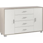 Sarmog - buffet avec deux portes et quatre tiroirs white elm 136x41x h86 cm