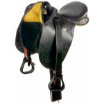 17 , nero: selle australienne en cuir lisse avec �triers, �triers, sassinga et sangle