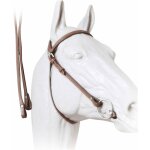 Full, marrone: bridon western en cuir lisse avec rênes Full, marrone: bridon western en cuir lisse avec rênes