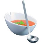 Sauci�re avec cuill�re en porcelaine / acier inoxydable