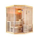 Boreal sauna - sauna d'angle finlandais nordica vapeur v34 (3 - 4 places) - 150 x 150 x h. 200