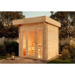 Sauna ext�rieur chamonix - 44 naturel , 44 mm �paisseur de paroi 259 x 295 cm