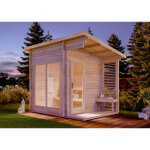 Sauna extérieur finntherm lizzy s naturel , 40 mm Épaisseur de paroi 330 x 228 cm Sauna extérieur finntherm lizzy s naturel , 40 mm Épaisseur de paroi 330 x 228 cm