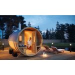Sauna tonneau finntherm sam naturel bois thermique, 42 mm paisseur de paroi 220 x 280 cm