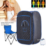Sauna � vapeur portatif 2l, spa sauna transportable � domicile, sauna avec chaise pour 1 personne, 80x80x135cm ...