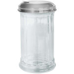 Saupoudreuse en verre et couvercle inox 14 cm fackelmann basic