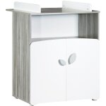Sauthon - commode  langer 2 portes 97x76x66cm en bois gris
