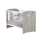 Sauthon - lit bb a barreaux - 120 x 60 cm - babyprice smile - chene silex - blanc