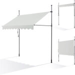 Canope auvent rtractable beige 2. 5m store manuel balcon exterieur sans percer avec marquise soleil ...