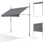 Canope auvent rtractable gris 2. 5m store manuel balcon exterieur sans percer avec marquise soleil ...