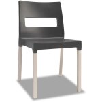 Scab - chaise design, lot 2 chaises natural maxi diva pieds bois anthracite en plastique design Scab - chaise design, lot 2 chaises natural maxi diva pieds bois anthracite en plastique design