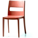 Scab design - chaise de jardin, 6 chaise sai terracotta en plastique