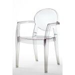 Chaise design, chaise glossy design avec accoudoirs - igloo transparent en plastique scab design