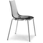 Scab design - chaise design, chaise zebra antishock 4 pieds m�tal gris transparent en plastique