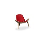 Fauteuil design - fauteuil scandinave - rev�tement en similicuir - lucy rouge