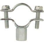 Boite de 50 colliers double embase classique acier zingu m8 - m10 bemet  26 - 30mm