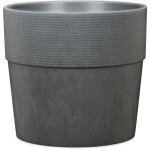 Groove + 40, vase / pot  plantes, rond, en plastique couleur: carbon, 39 cm de diamtre, 35, 2 cm de ...