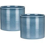 Pot  fleurs set de 2 en cramique, coloris: blue jeans, diamtre 16 cm, hauteur 15 cm, 2, 6 l vol. - ...