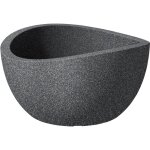 Wave globe bowl 40, pot � fleurs / jardini�re, cylindrique, coloris: granit noir, fabriqu� avec du plastique ...