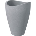Wave globe high 40, vase / pot  fleurs / jardinire, cylindrique, coloris: stony grey, fabriqu avec ...