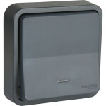 Schneider electric - bouton poussoir anthracite encastré étanche - mureva - schneider Schneider electric - bouton poussoir anthracite encastré étanche - mureva - schneider