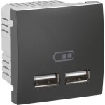 Schneider electric - double chargeur usb 2. 1a encastr� couleur graphite (sans support ni plaque) unica ...
