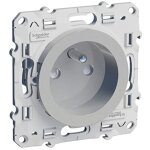 Schneider electric - schneider odace prise de courant 2p + t pour r�novation aluminium - s530049