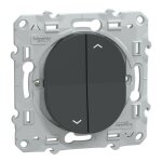 Schneider electric - ovalis - interrupteur 2 boutons pour volet roulant - 6ax - anthracite (s340208)