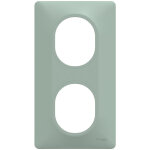 Plaque de finition d�co ovalis schneider 2 postes - vertical - sauge 5645 schneider electric