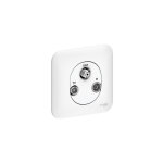 Schneider electric - prise tv / fm / sat encastr� blanc complet avec plaque fixation vis / griffes ovalis ...