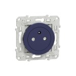 Schneider electric - prise 2p + t 16a affleurante bleu cobalt encastr� avec support (sans plaque) bornes ...