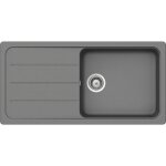 Evier berlin - 1 grand bac et 1 �gouttoir - d�cor : gris alu m�tallis� - schock