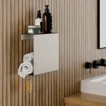 Etagre de douche  coller, tablette de douche murale 23 x 23 x 9, 5 cm, aspect inox