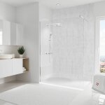 Panneau mural 150 x 255 cm parement b�ton, rev�tement pour douche et salle de bain, d�codesign d�cor ...