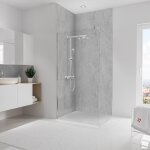Schulte - panneau mural lot de 2 panneaux muraux 100 x 255 cm pierre gris clair, rev�tement pour douche ...