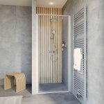 Schulte - porte de douche pivotante, verre 6 mm transparent, profil� alu - argent�, trend 2. 0 90 x 200 ...