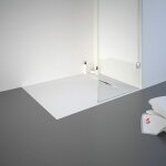 Schulte - receveur de douche 90 x 100 cm de plain - pied, d�cor effet pierre blanche, ultra l�ger, recoupable ...