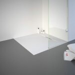 Schulte - receveur de douche carr� 80 x 80 cm de plain - pied, d�cor effet pierre blanche, ultra l�ger, ...