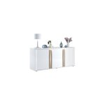 Sciae - buffet 3 portes avec led 200, 5x57x87 cm chêne et blanc - munst Sciae - buffet 3 portes avec led 200, 5x57x87 cm chêne et blanc - munst