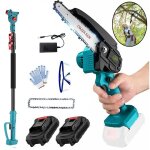 Scie à chaîne sans fil de 6 pouces, tronçonneuse électrique extensible 2 en 1, taille - arbre avec 2 ... Scie à chaîne sans fil de 6 pouces, tronçonneuse électrique extensible 2 en 1, taille - arbre avec 2 ...