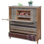 Scriban hwc - a43, commode, armoire, bois massif de sapin, vintage patchwork 113x99x36cm Scriban hwc - a43, commode, armoire, bois massif de sapin, vintage patchwork 113x99x36cm