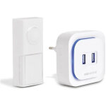 Scs sentinel - carillon sans fil sans pile enfichable avec 2 ports usb ecobell 100 usb