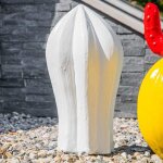 Wanda collection - sculpture cactus deco jardin blanc 30cm