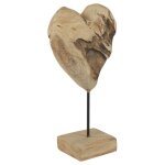 Meubletmoi - sculpture h. 39 cm c?ur et socle en bois de teck - judith 1