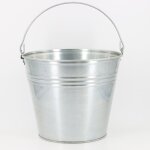 Seau 15l robuste et polyvalent de jardin en acier galvanis� avec poign�e - terre, eau, mortier