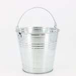 Seau 7l robuste et polyvalent de jardin en acier galvanis� avec poign�e - terre, eau, mortier