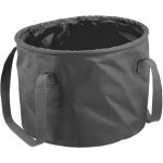 Seau de camping, 15 l, pliable, récipient avec anses, hxlxp : 23x31x31 cm, pour extérieur, pvc, gris ... Seau de camping, 15 l, pliable, récipient avec anses, hxlxp : 23x31x31 cm, pour extérieur, pvc, gris ...